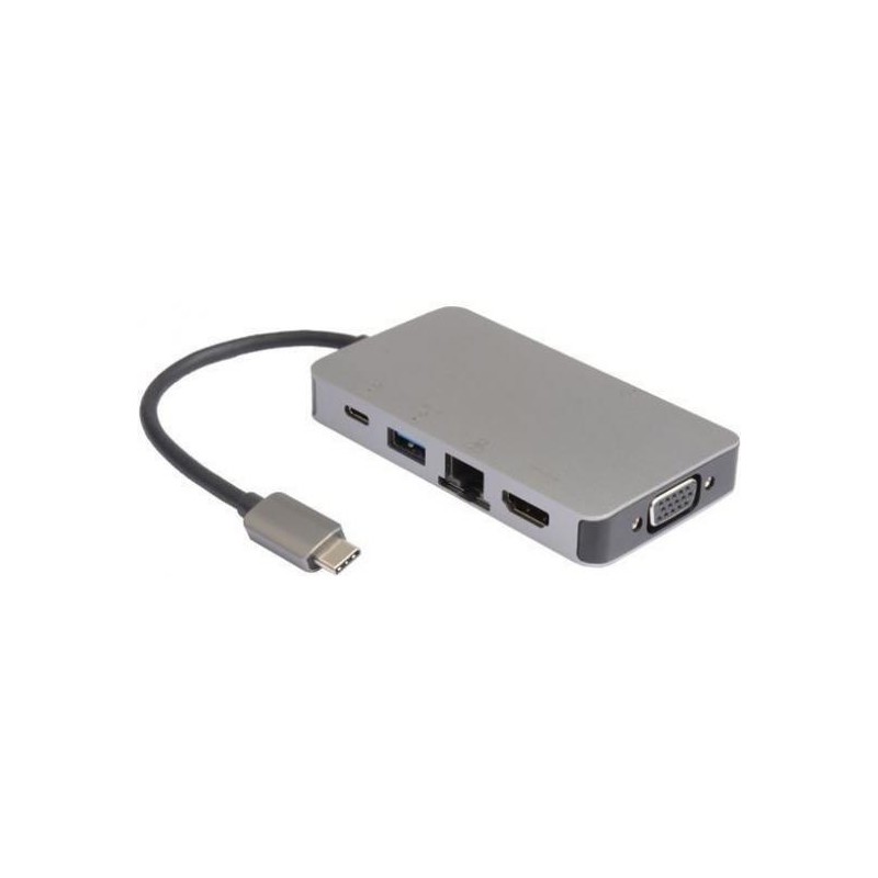 Mini Station D Acceuil Replicateur De Port Micro Connect Type C Gris