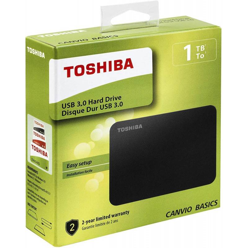 DISQUE DUR EXTERNE TOSHIBA CANVIO 1TB 2.5'' USB3.0 BLACK