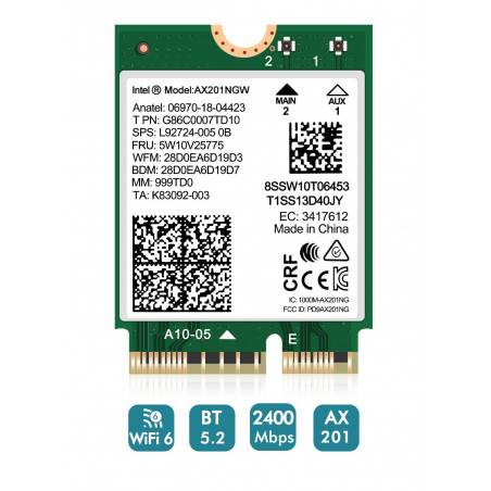 INTEL CARTE WIFI PCI EXP WIFI/BLEUTOOTH M.2 2230 WIFI 6 AX201NGW