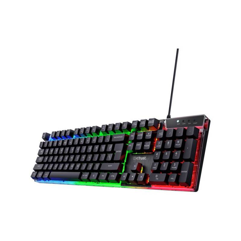 TRUST GXT 835 AZOR CLAVIER USB GAMING AVEC ECLAIRAGE ARC-EN-CIEL FR