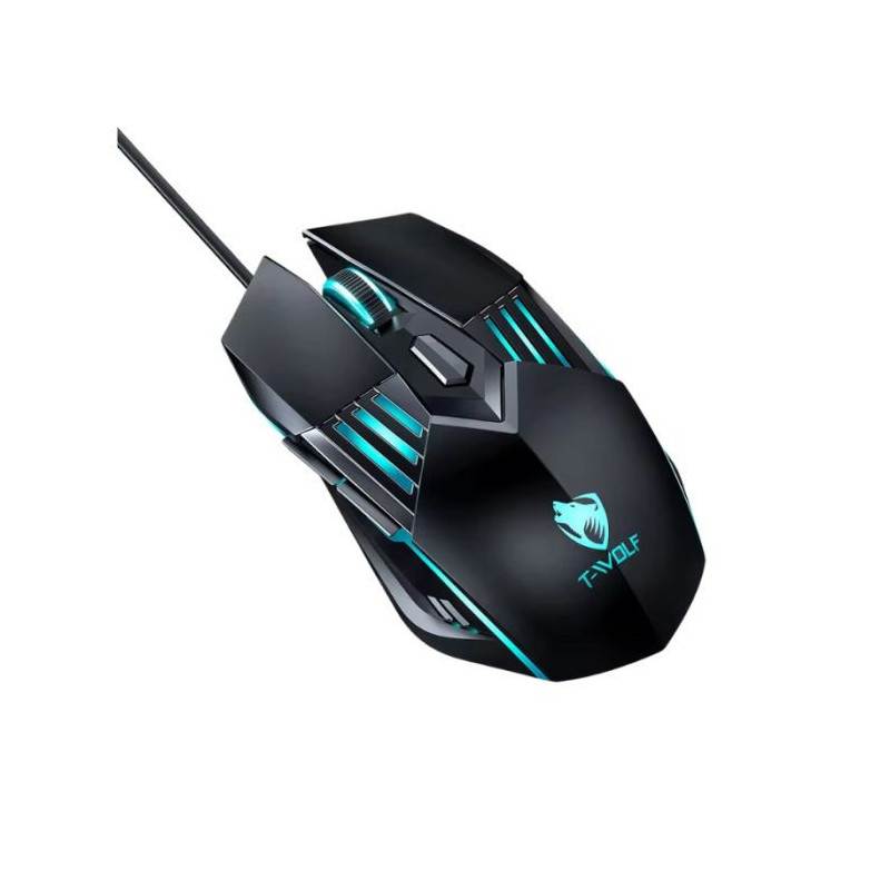 T-WOLF G560 souris de jeu rétro-éclairage coloré lumineux LED RGB