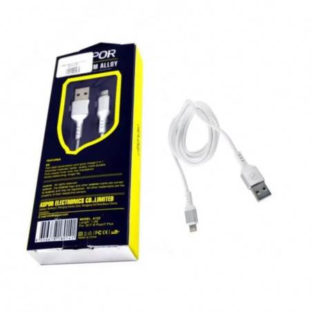 CABLE FAST CHARG DATA 2.4A IPHONE ASPOR A122