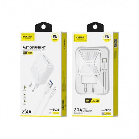 CHARGEUR SECTEUR FONENG 2.4A IPHONE EU35